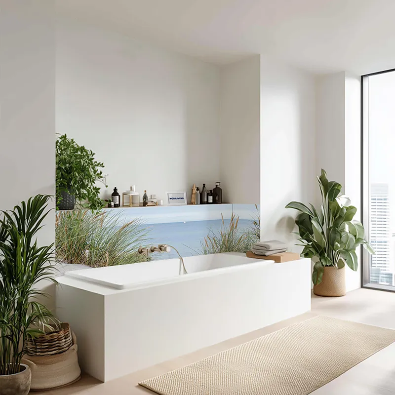 Badrückwand Alu Dünengras im Wind 428