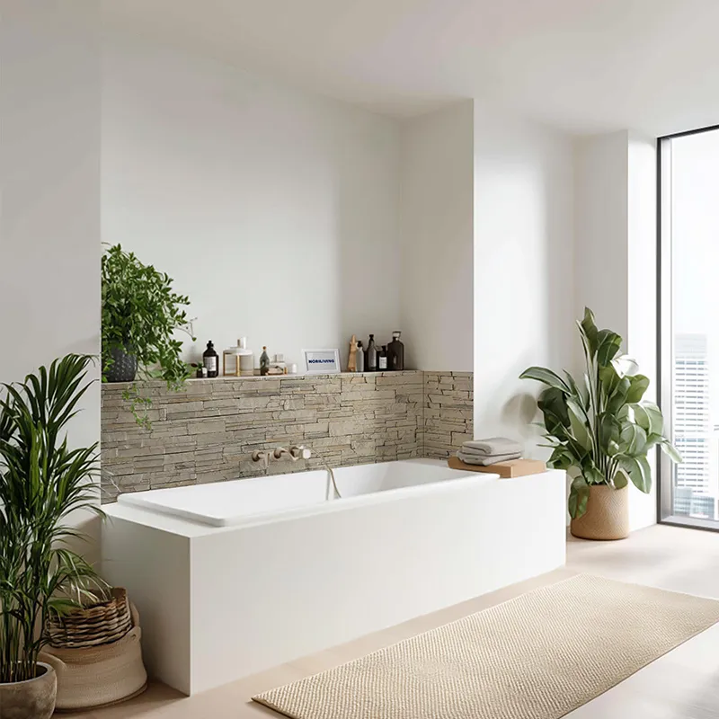 Badrückwand Alu Steinwand beige 327