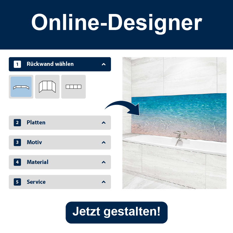Designer Badrückwand Aluverbund